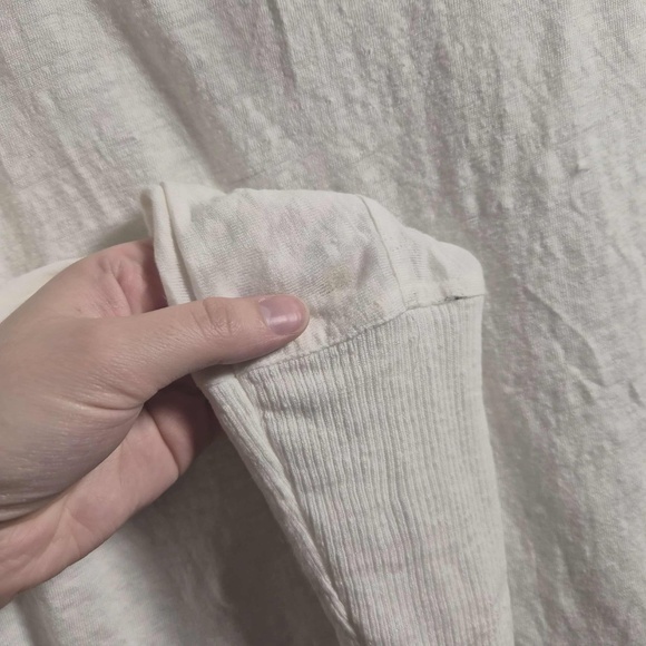 Eileen Fisher 100% Linen Eggshell White Pullover Hooded Costal Chic Sweatshirt M - Picture 10 of 11